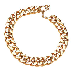 Obraz premium Gold Curb Chain Necklace Luxury Jewelry Fashion Accessory isolated on a transparent background