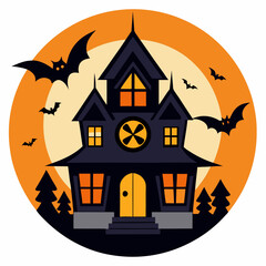 Abstract vector illustration of logo for celebrating children's holiday,halloween yellow pumpkin poster closeup on background.Halloween drawing consisting of tag,label,smile,monster,poster,face,party.