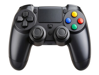 Modern Wireless Game Controller with Buttons and Joysticks, Isolated PNG
