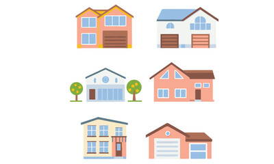 Black House Silhouette Vector Set