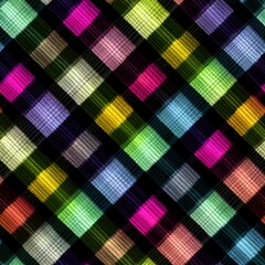 Colorful Geometric Pattern with Vibrant Squares and Diagonal Lines