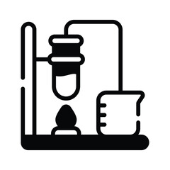 An editable glyph style icon of lab heating experiment