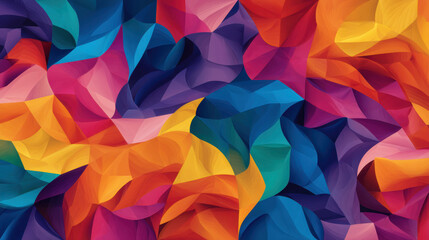  vibrant abstract pattern composed of colorful, flowing shapes blending seamlessly in shades of blue, purple, red, orange, and yellow.