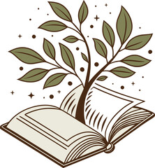 open book with tree
