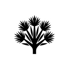 unique Yucca plant silhouette illustration isolated on white background