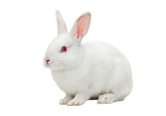 Obraz premium White Rabbit Portrait isolated on transparent background