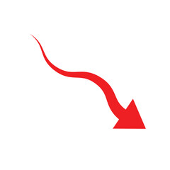 Red 3D arrow pointing up on a white background, symbolizing business success and market growth