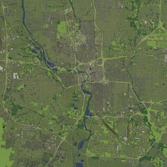 3D illustration of city and urban in Columbus Ohio USA