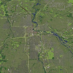 3D illustration of city and urban in Columbus Ohio USA