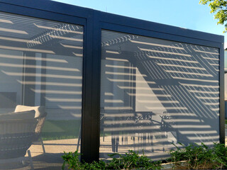 A pergola under which you will always feel comfortable. The elegant aluminum pergola has a roof...
