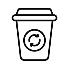 Explore an outline icon of trash recycle concept
