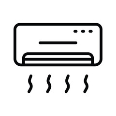 This linear icon representing an ac cooling system