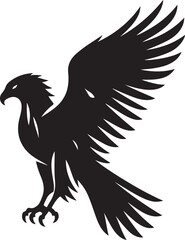 Minimal Black Hawk Silhouette Vector Icon