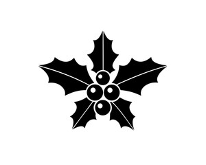 unique Holly leaf silhouette illustration isolated on white background