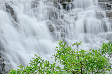 A closeup of majestic Waterfall in India
