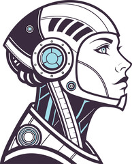 Fototapeta premium robot head mascot