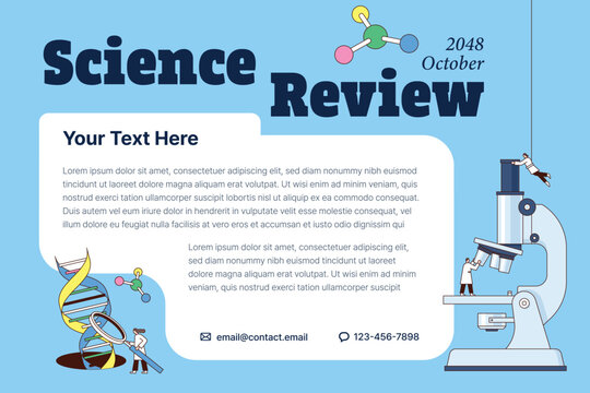 Scientific Laboratory Research or Experiment Process. Scientists Characters Working with scientific equipment. informaton, notice template.