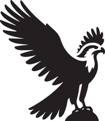 Minimal Black Hawk Silhouette Vector Icon