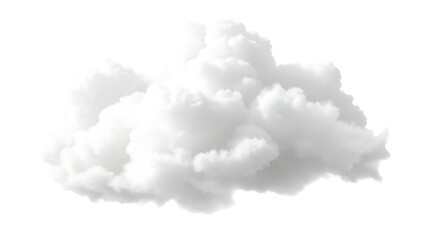 Fluffy white cumulus cloud isolated on black background