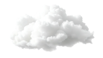 Fluffy white cumulus cloud isolated on black background