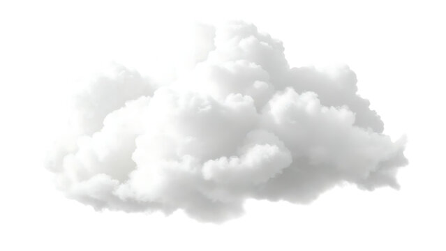 Fluffy white cumulus cloud isolated on black background - Powered by Adobe