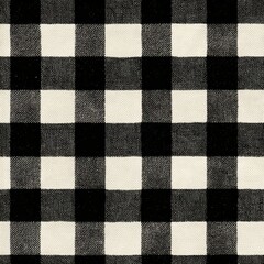 Black and White Checkered Pattern Fabric Texture for Background Design