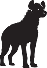 Black Hyena Silhouette Vector Isolated on White Background