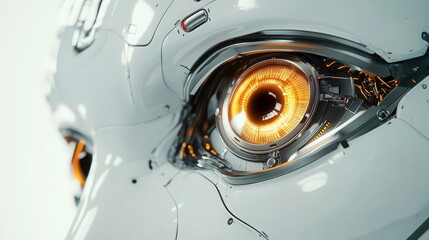 Close up of a robot eye. artificial intelligence. 