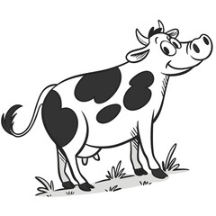 cow on a white background