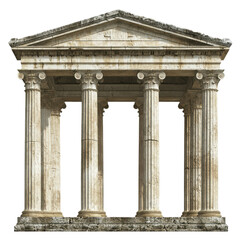 Obraz premium Ancient Greek Temple Columns Architecture Design Stone Pillars isolated on a transparent background
