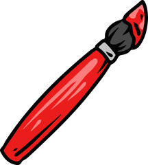 Red Paintbrush Cartoon