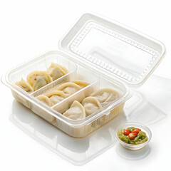 plastic food box on white background
