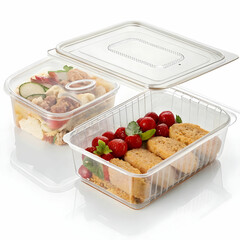 plastic food box on white background