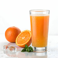 juice glass on white background
