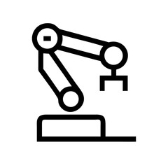 Industrial Robotic Arm Icon – Flat and Outline Automation Symbol