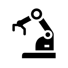Industrial Robotic Arm Icon – Flat and Outline Automation Symbol