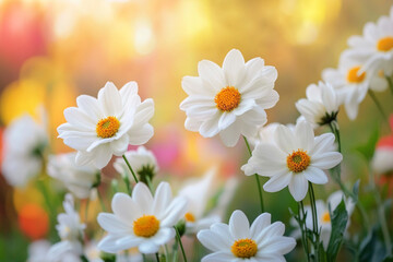 Fototapeta premium daisies in a garden