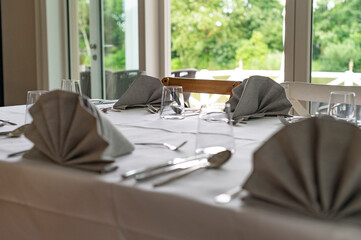 Preparation for a celebration, table setting