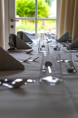 Preparation for a celebration, table setting