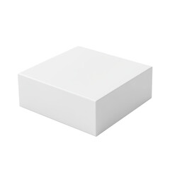 White square box product packaging mockup design template, isolated on a transparent background