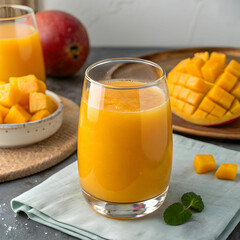 glass of mango juice