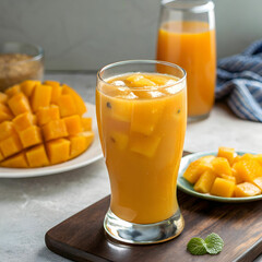 glass of mango juice