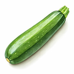 fresh green zucchini on white background