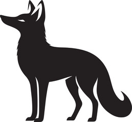 Minimal Black Jackal Silhouette Vector Icon