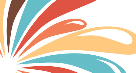 Obraz premium Retro style curved shape composition abstract burst vector