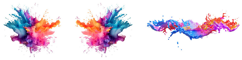 Vibrant Color Explosions Abstract Art Print Featuring Dynamic Splashes of Hues