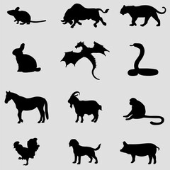 Zodiac Animal Silhouettes