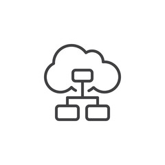 Cloud network storage line icon