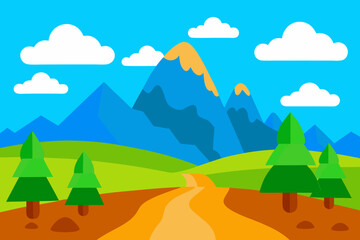 landscape with mountains and clouds