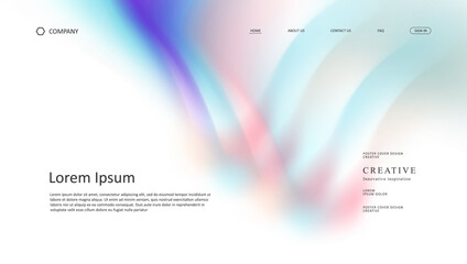 Abstract wave of landing page. fluid gradient website design	